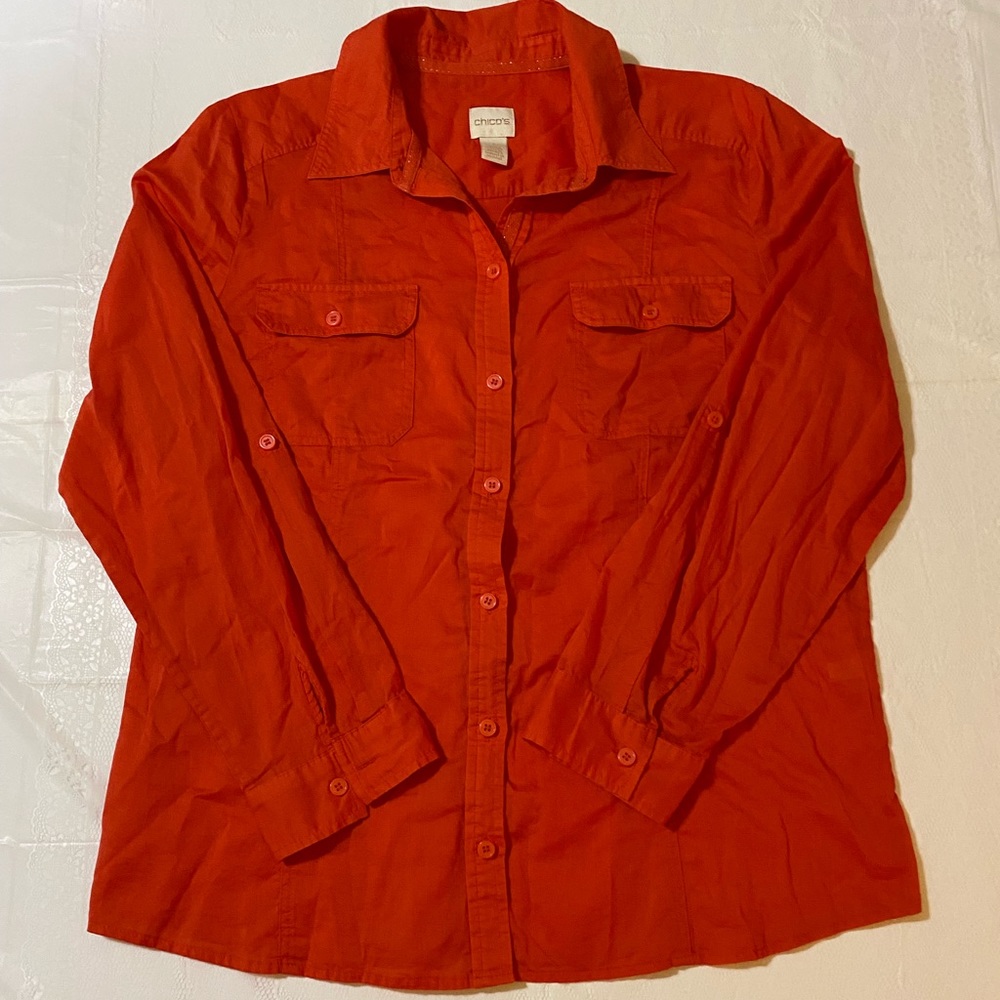 Women’s Chico button down top.  Chico size 1.